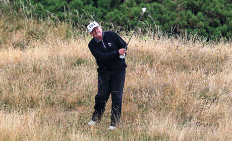 Trump plays golf in Scotland on Sunday