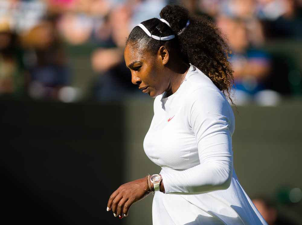 Serena Williams in the first round of Wimbledon 2018