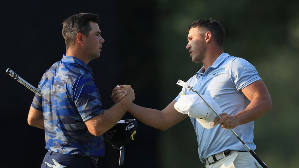 Brooks Koepka and Gary Woodland played alongside each other in the third round at the 2018 PGA Championship at Bellerive