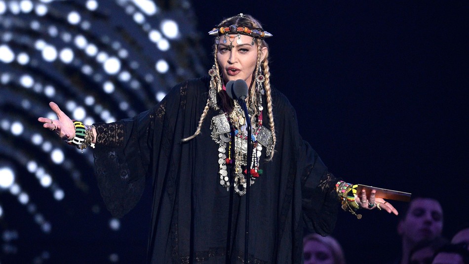 Madonna presents a tribute to Aretha Franklin at the 2018 MTV Video Music Awards