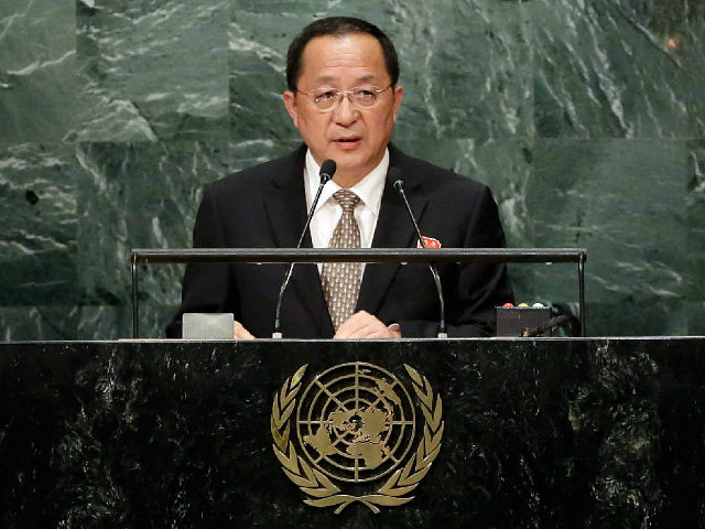 North Korea's Foreign Minister Ri Yong Ho addresses the 71st session of the United Nations General Assembly at U.N. headquarters Friday Sept. 23 2016