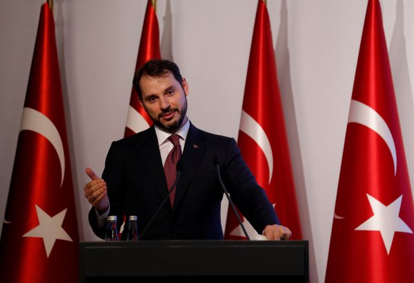 Turkish Treasury and Finance Minister Berat Albayrak speaks