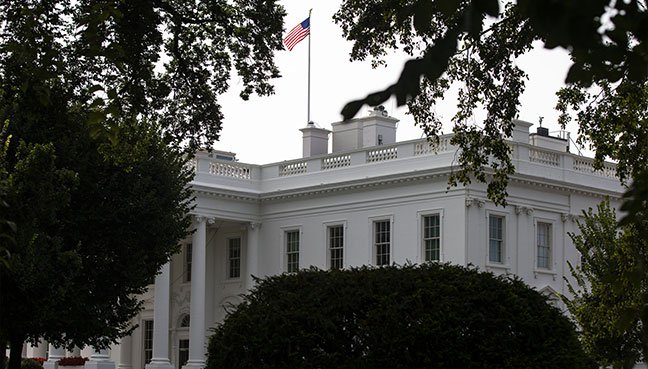 The American flag flies at full-staff the day after Senator John Mc Cain died on Aug 27