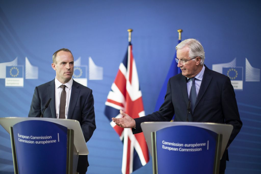 UK Brexit negotiator Raab and EU chief negotiator Barnier met for the third time in little over a month