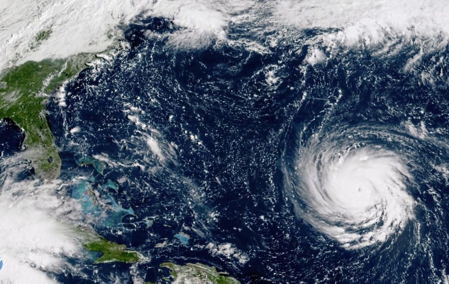 A satellite image shows Hurricane Florence as it threatens the US east coast