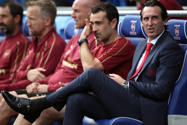 Arsenal manager Unai Emery during the Premier League match at the Cardiff City Stadium