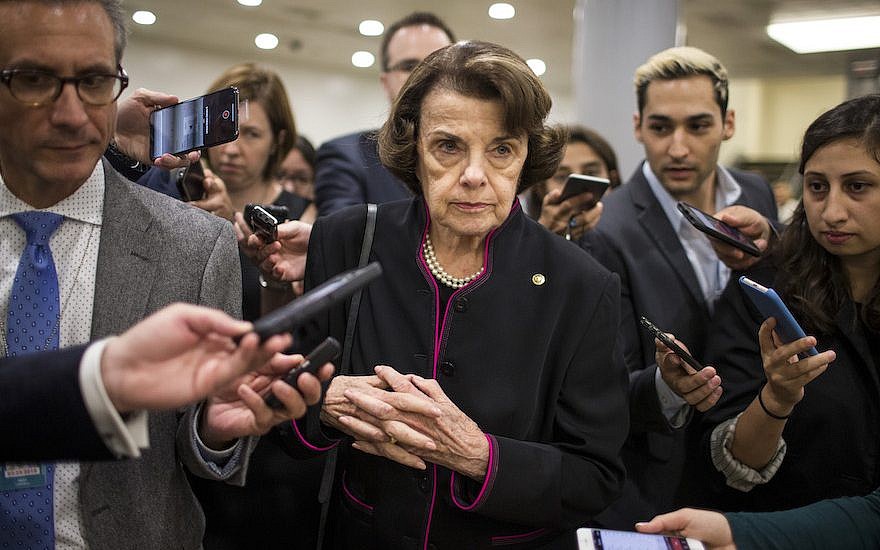 Democratic Senator Dianne Feinstein of California speaks to the media in Washington DC