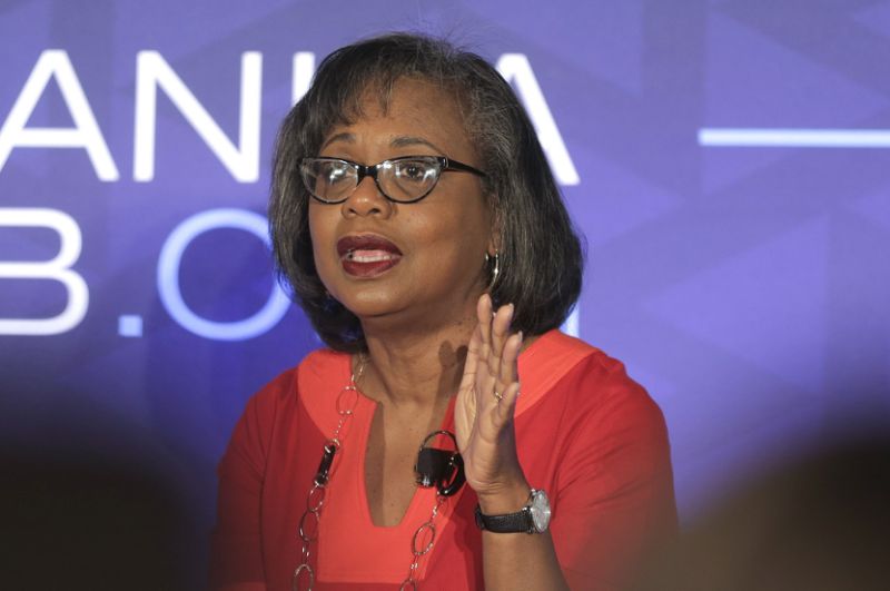 Anita Hill answers questions during a forum on Friday Sept. 28 2018 in Houston. Hill says one of the things that stood out to her from Supreme Court nominee Brett Kavanaugh's hearing was how his emotional and angry testimony compared to the calm