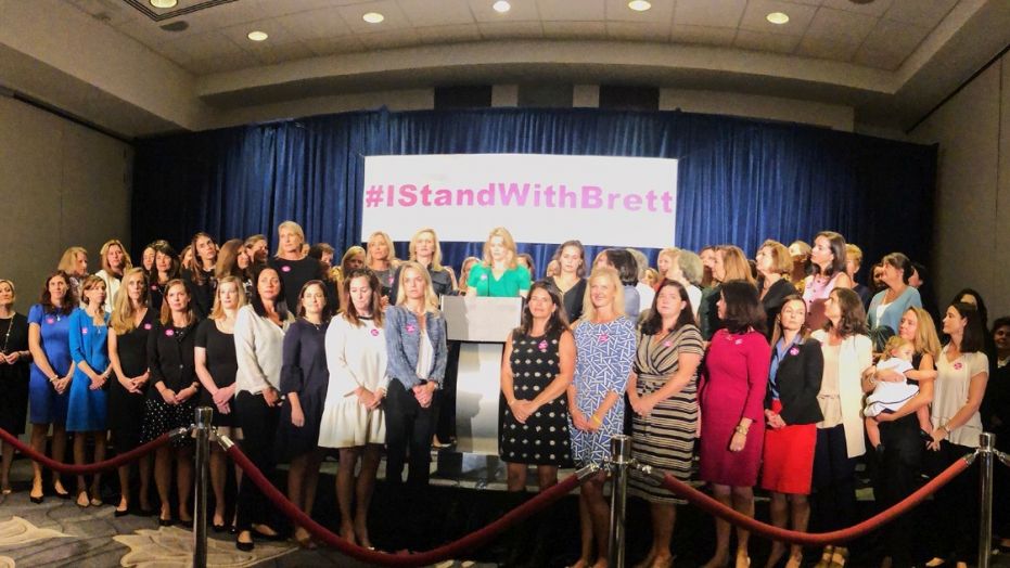 Dozens of female colleagues classmates and friends of Brett Kavanaugh rallied in support of the embattled Supreme Court nominee on Friday saying they don’t believe the sexual assault allegation against him