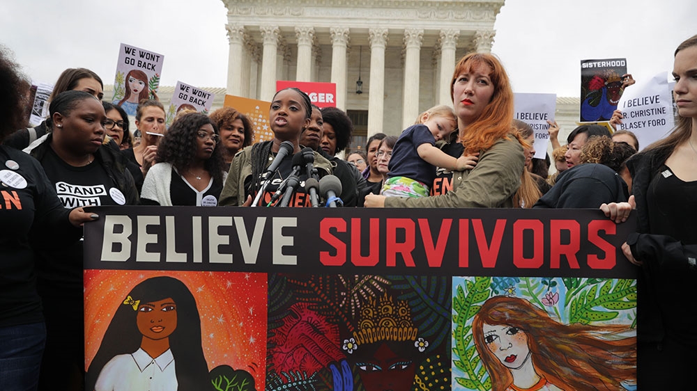 Hundreds protested on Capitol Hill for a #BelieveSurvivors Walkout against Judge Kavanaugh