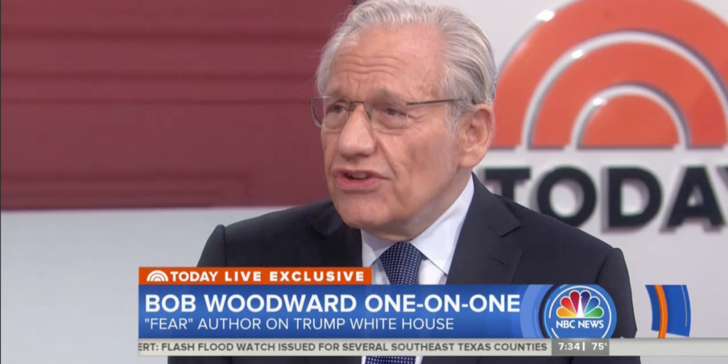 Journalist Bob Woodward appeared on the Today show on Monday to discuss his new book on the Trump White House