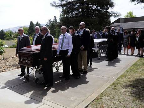 Cousins Olivia Burke 21 and Ashley Donohoe 22 had a joint memorial in California