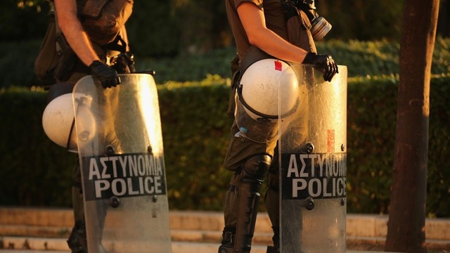 Athens police in riot gear