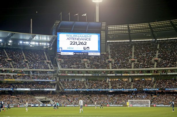 City v Real at the MCG had an attendance of nearly 100,000