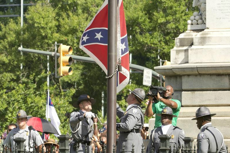 Confederate battle flag permanently removed from South Carolina statehouse in Columbia South Carolina