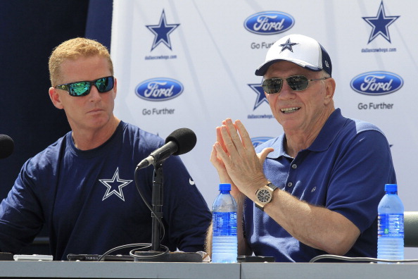 Owner Jerry Jones right and head coach Jason Garrett