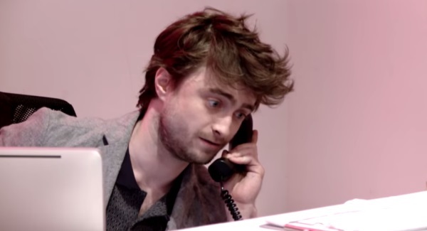 Daniel Radcliffe Does Not Make A Very Good (Pretend) Receptionist - Perez Hilton