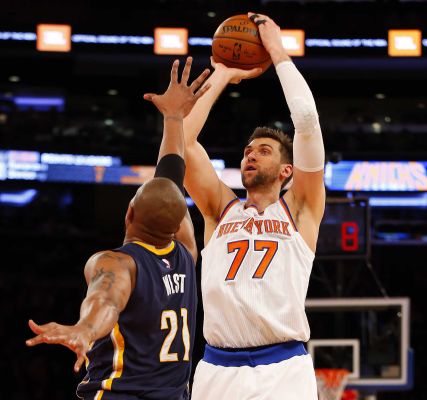 Andrea Bargnani #77 of the New York Knicks