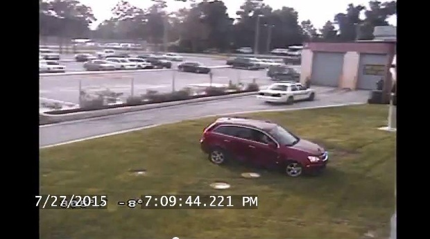 Watch: Man Joyrides Through West Florida Jail Lawn