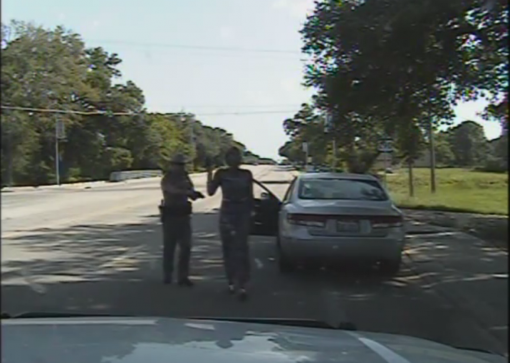 Footage from dashcam video of Sandra Bland’s traffic stop by
Texas Department of Public Safety trooper Brian Encinia. Screengrab  YouTube