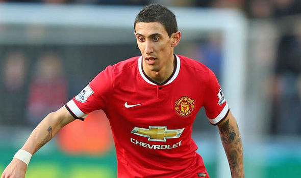 Angel Di Maria playing for Man Utd