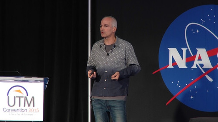 Gur Kimchi co-founder of Amazon Prime Air speaks at a conference at NASA Ames