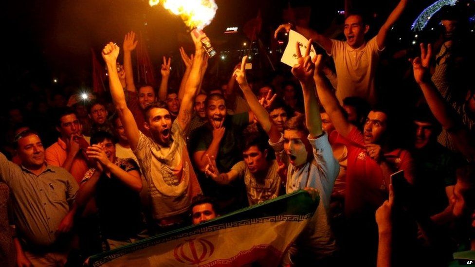 Iranians celebrate the nuclear deal 20 July 2015