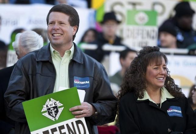 Jim Bob Duggar and his wife Michelle Duggar in Columbia South Carolina on the steps of the State House