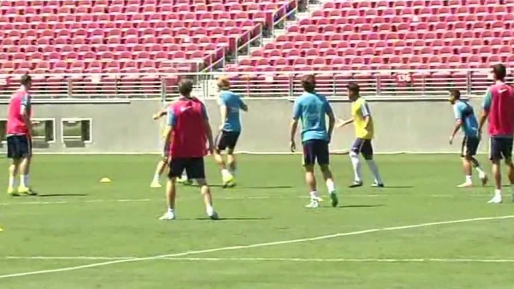 Manchester United soccer players held a practice at Avaya Stadium in San Jose Calif. on Friday