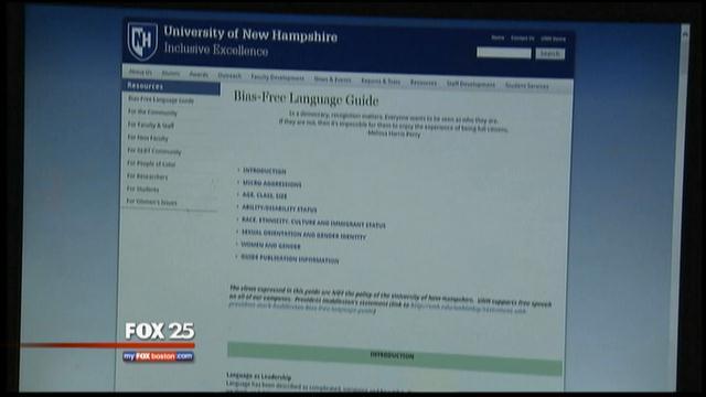 UNH president offended by bias-free language guide