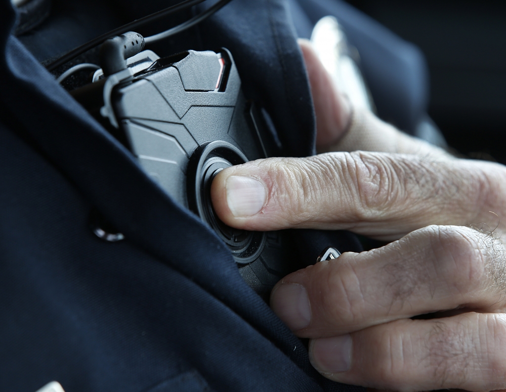 FILE A body camera worn by a police officer