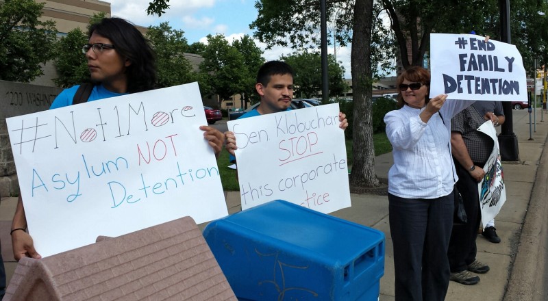 Protest demands 'shut down immigrant family detention centers&#039