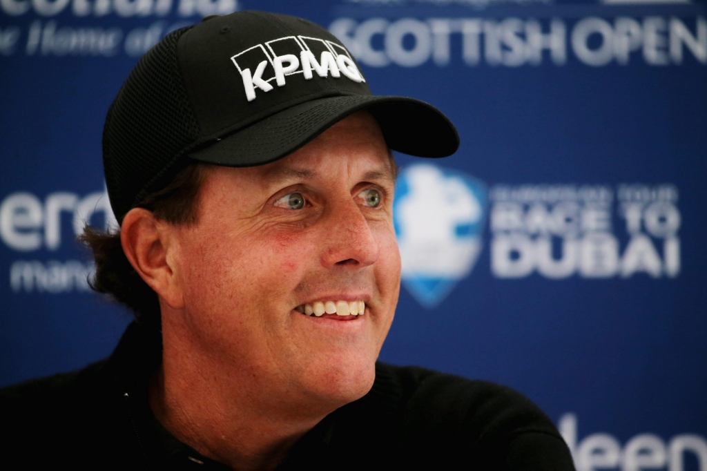 Question time Phil Mickelson faces the media ahead of the Scottish Open at Gullane