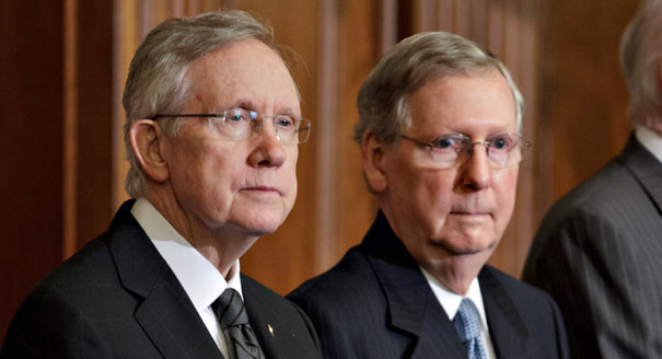 Senate Minority Leader Harry Reid D-Nev. and Senate Majority Leader Mitch McConnell R-Ky