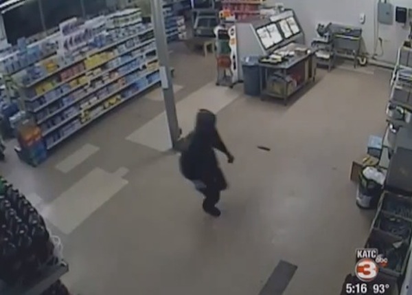 Surveillance footage from inside the store shows the suspect