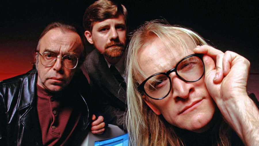 Bruce Harwood Tom Braidwood and Dean Haglund in'The Lone Gunmen