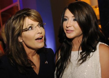 Former Governor of Alaska Sarah Palin talks with her daughter Bristol Palin following the annual White House Correspondents Association dinner in Washington in this file