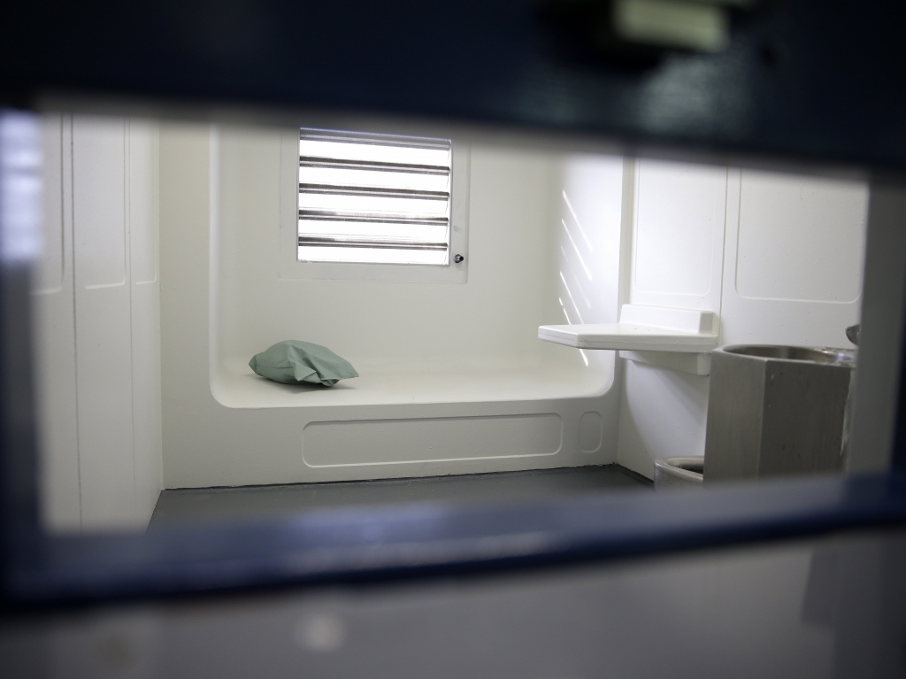 A cell at New York's Rikers Island jail. About 1,000 people die in American jails every year and about a third of those are suicides.    Seth Wenig    
  AP