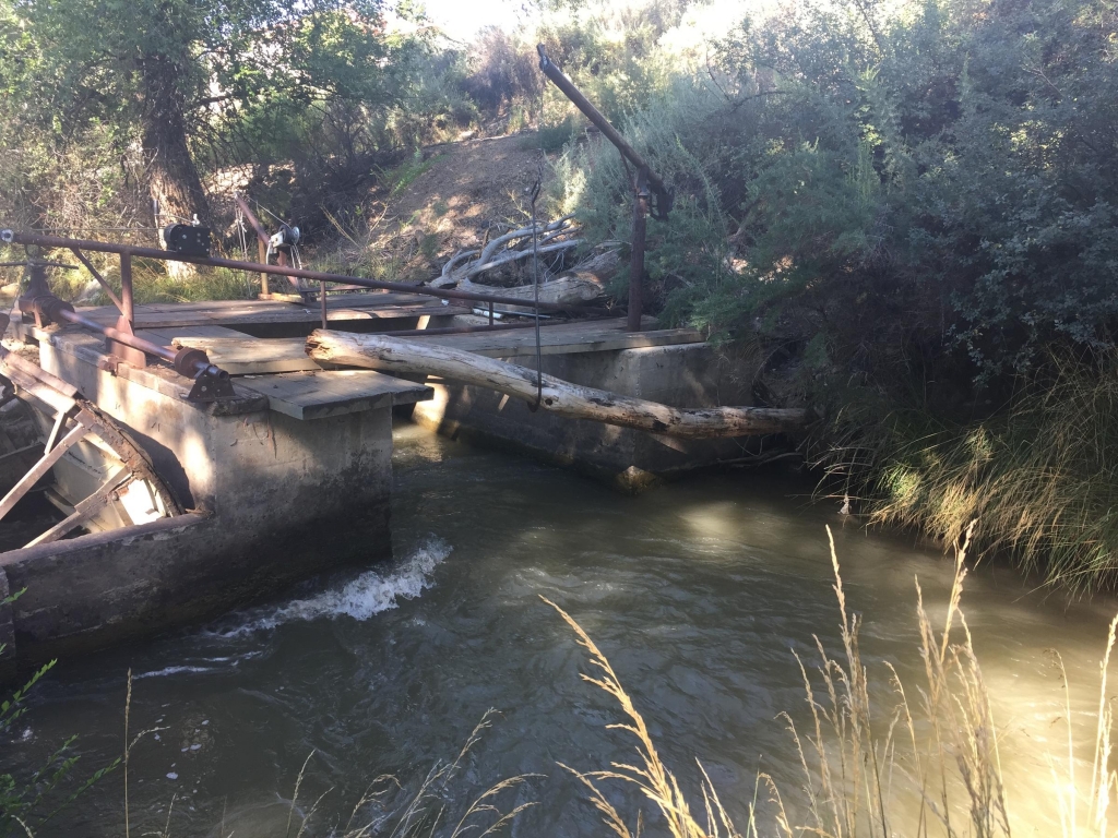 A failed headgate near Farmington where water flows from the river into irrigation ditches