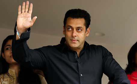 18 2015 shows Indian Bollywood actor Salman Khan waving to fans at his residence in Mumbai