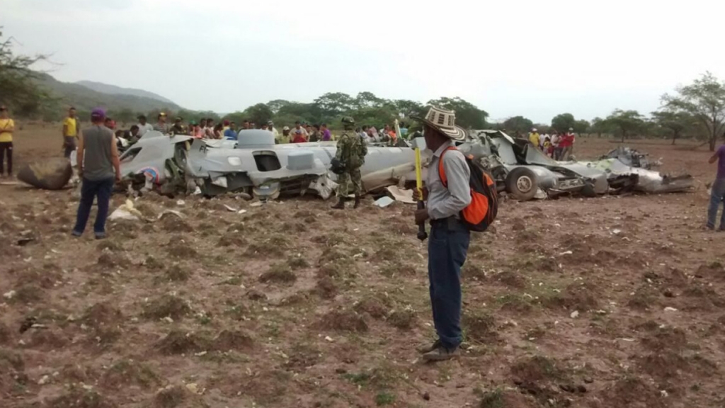 A military aircraft has crashed in northern Colombia killing all 11 people on board