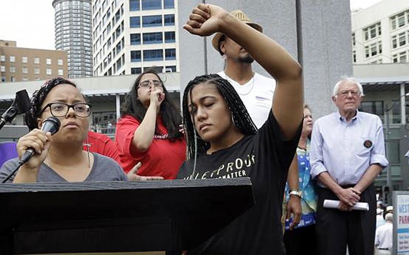 Tyranny Black Lives Matter protesters take over Bernie Sanders rally to insult liberal supporters and demand silence