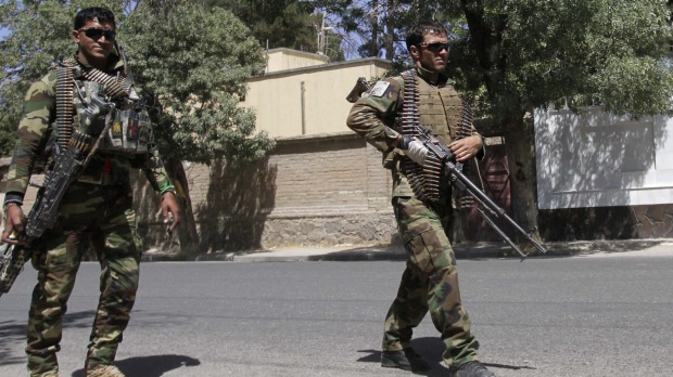 Afghanistan's National Army soldiers patrol in Herat west of Kabul Afghanistan on Wednesday