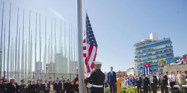 US Flag Flies Over Embassy in Havana, Cuba