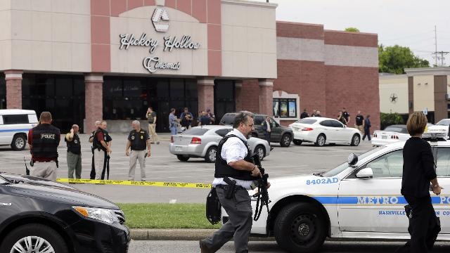 Bystander films moment shots are fired in US cinema