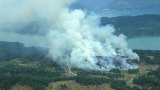 Fire west of Harrison Lake Martin Mars among those responding