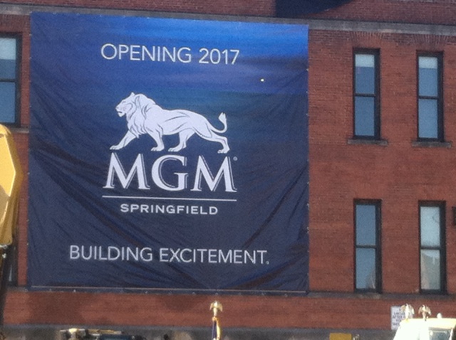 Banner promoting the new MGM Casino in Springfield Mass