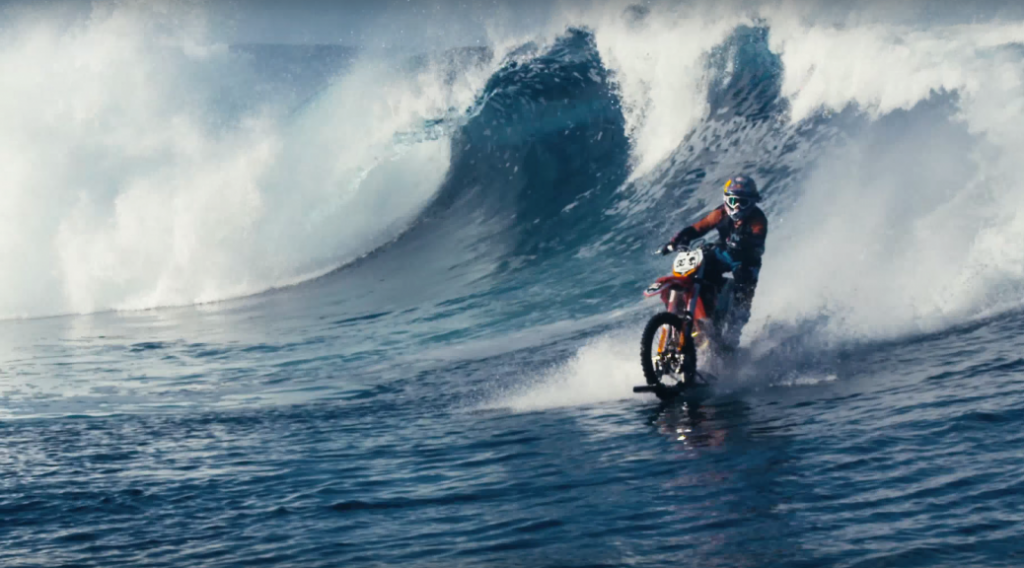 Motocross rider Robbie Maddison pulled off yet another incredible stunt surfing on his dirtbike