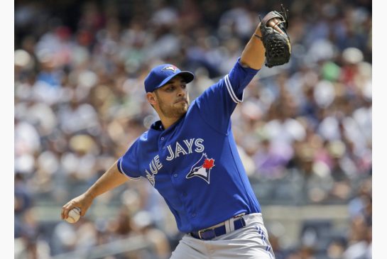 Toronto Blue Jays starting pitcher Marco Estrada during the first inning of Sunday's game in New York. He pitched six-plus inning and earned a 2-0 win over the Yankees