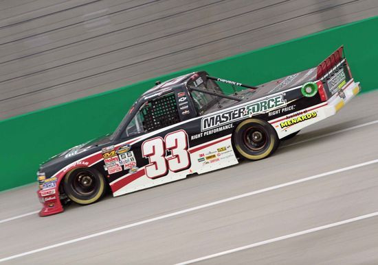 Brandon Jones driver of the No 33 Master Force Chevrolet